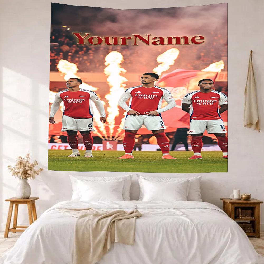 Arsenal Custom Ditt Navn Vægdekoration Vægtæppe Kunst Til Kæledyrsminde Fødselsdag Bryllupsfest Baggrund Familiegave