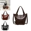 Stylish Large Capacity Bucket Bag For Women 2024 Trendy Pu Leather Shoulder Tote