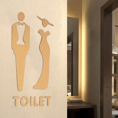 Mat Acryl Badkamerbord Zelfklevend Toiletdeur Toilet 3D Mannen Vrouwen Bord Bedrijf Restaurant Kantoor Hotel Wasruimte Muur Geslachtsidentificatie