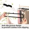 10CS Velvet Hangers Non Slip,Black Thin Space Saving Clothes Hanger for Closet Storage, Bra Jean Pants Organizer