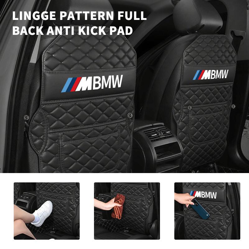 Car Seat Back Leather Anti Kick Mat Storage Bag Protector Pad For BMW M Performance Alpina M3 M5 M6 X1 X3 X4 X5 G20 FD8