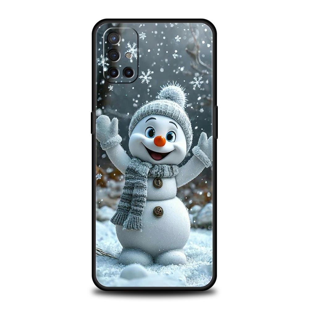 Phone Case For Oneplus 13R 13 12 10T 11 R10 Nord N100 N200 N10 9 9R CE 2 3 Z Pro Lite 5G Soft TPU Cover Christmas Snowman Capas