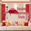 Double Happiness Wedding Decor Set: Bridal Bedroom & Living Room Stickers, Photo Props