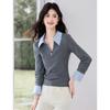 Women's Color-Block Layered Knitted Shirt Top
