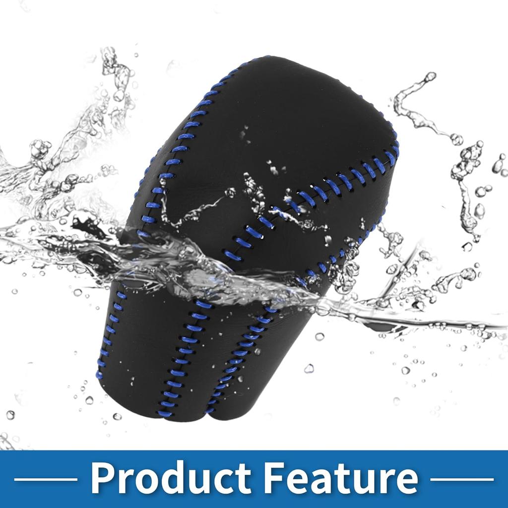 Anti-Slip Gear Shift Knob Cover Car Stick Shifting Handle Protector for Toyota Camry 2018-2024 Black Blue Faux Leather