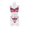 New sexy sexy mesh embroidery perspective multicolor lingerie with rims.