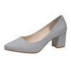2024 Comfortable Ladies Shiny High Heels Pointed Toe Soft Spring Wide Version Comfortable Gold and Silver Shoes Large Size 33-41