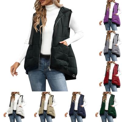 Damen Lässige Modische Und Bequeme Jacke Mit Reißverschluss Und Kapuze Lässiger Westenmantel