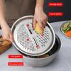 3 In 1 Vegetable Washing Basin Stainless Steel Rice Washing Drain Basket Sink  Kitchen