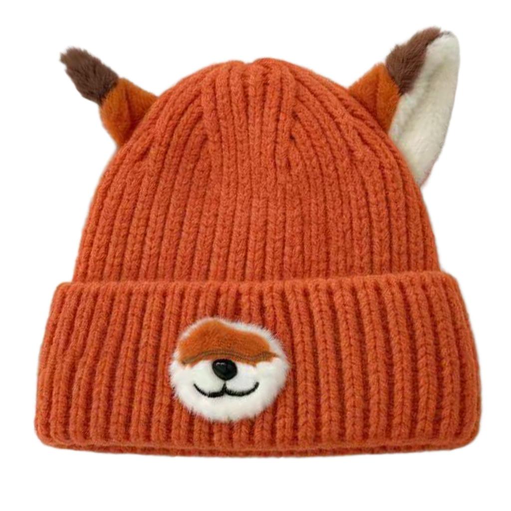 Women's Cute Ear Knit Hat, Warm Pullover Earflap, Versatile Winter Hat for Outdoor