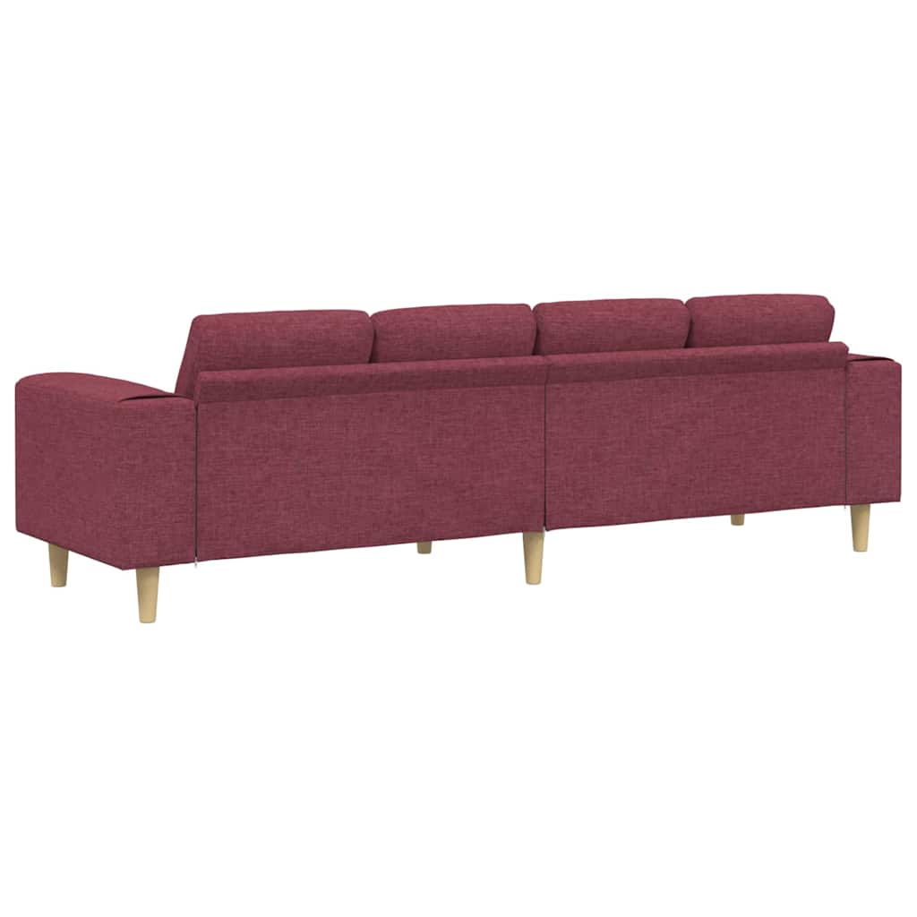 Living Room Sofa Wine Red 250 x 77 x 76 cm Polyester