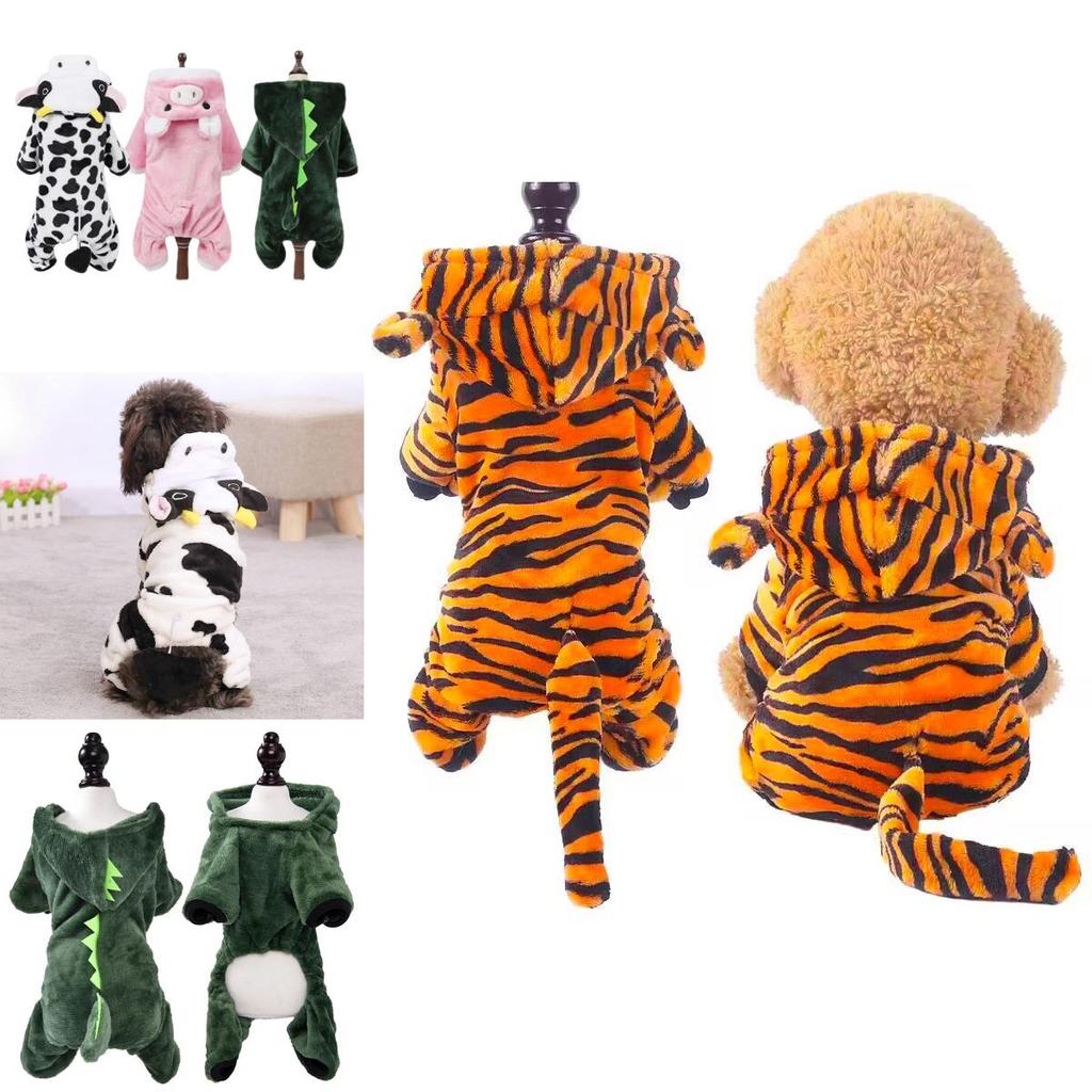 Cozy Coral Fleece Pet Dog Clothes Fall Winter Thick Warm Teddy Corgi French Bulldog Cat Outfit