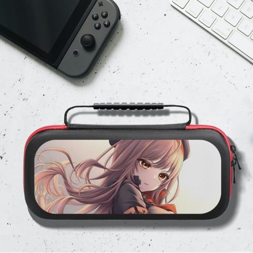 NIKKE Nintendo Switch Case with Goddess of Victory: Game Console Storage Bag, Stain-Resistant, Shock-Resistant, Full Protection, Holds 20 Game Cards,