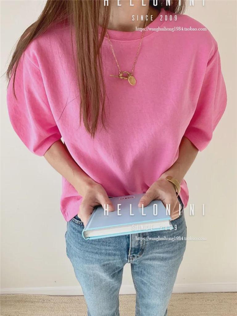 Korean Dongdaemun INS Style Casual Bubble Sleeve T-Shirt for Women