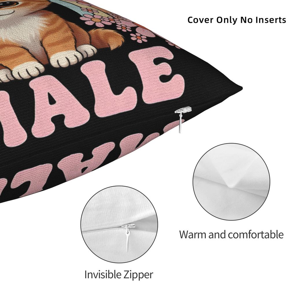 Alpha Male Cat Kitten Funny Pillow Covers Merch Soft Cushion Cover Decorations Pillow Case Cover Home Multi Size