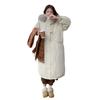 Autumn and Winter Women's Large Size Coat Hooded Fur Collar Horn Buckle Loose Casual Thickened Windproof Women's Jacket