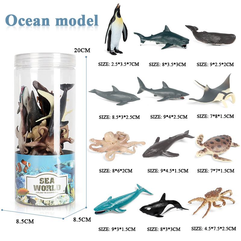 Oenux Miniature Animals Set Wild Sealife Farm Dinosaur Brinquedo Figurine Model Action Figures Zoo Cute Education Kids Toy Gift