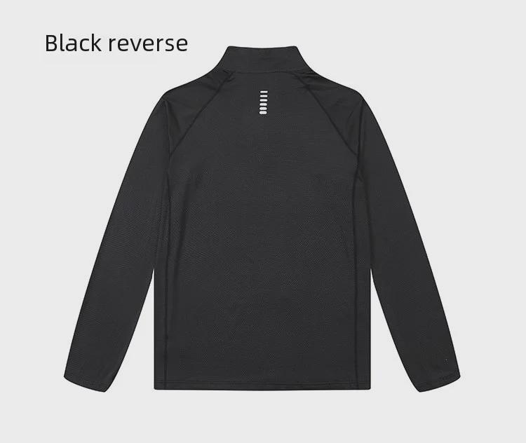 Men's Quick-Dry Breathable Long-Sleeve Fitness Shirt with Zipper Collar