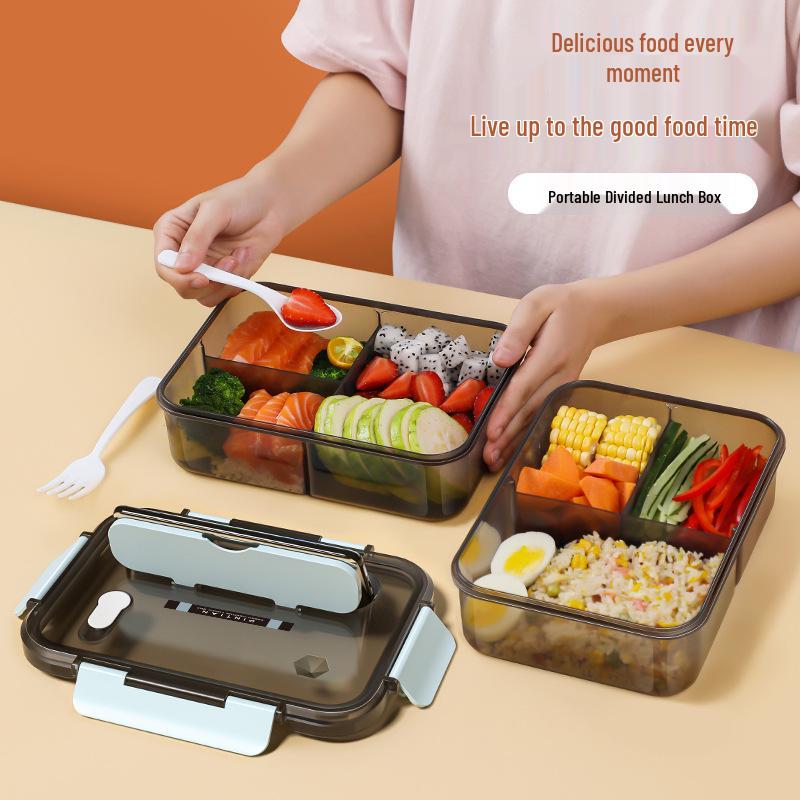 Microwave Safe Rectangular Lunch Box with Dividers