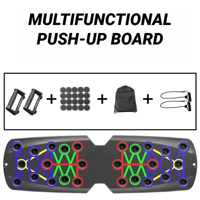 Portable Multifunctional Push Up Board for Home Workout Foldable Fitness Training Device with Resistance Bar