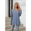 Herbst und Winter Damen Bluse Langarm Loose Rundhals Pit-Stripe Milled Tops