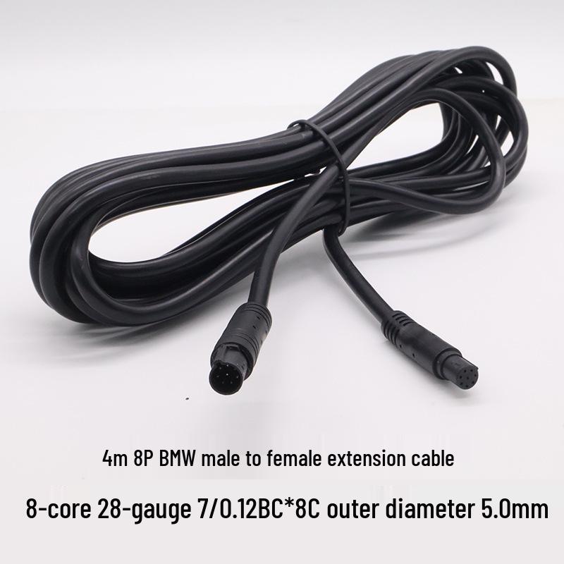 BMW Rearview Camera Extension Cable for 4-pin, 4P5P, 6P, 8-hole Male/Female Connections.
