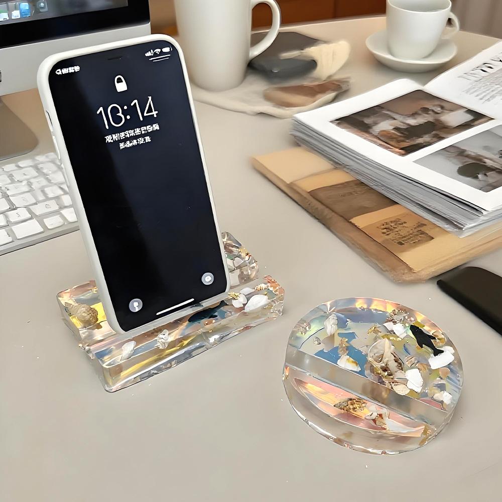 Stojanový držák na mobilní telefon Silikonová epoxidová pryskyřice Odlévací forma pro DIY podložku na mobilní telefon Domácí kancelářská dekorace