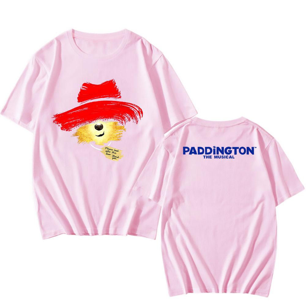 Bear PADDINGTONN THE MUSICAL:LARGE LOGO T-SHIRT Summer O-neck Men Women Tshirts Short Sleeve 100%Cotton Soft Tees Graphic Print Tops Anime T-shirt
