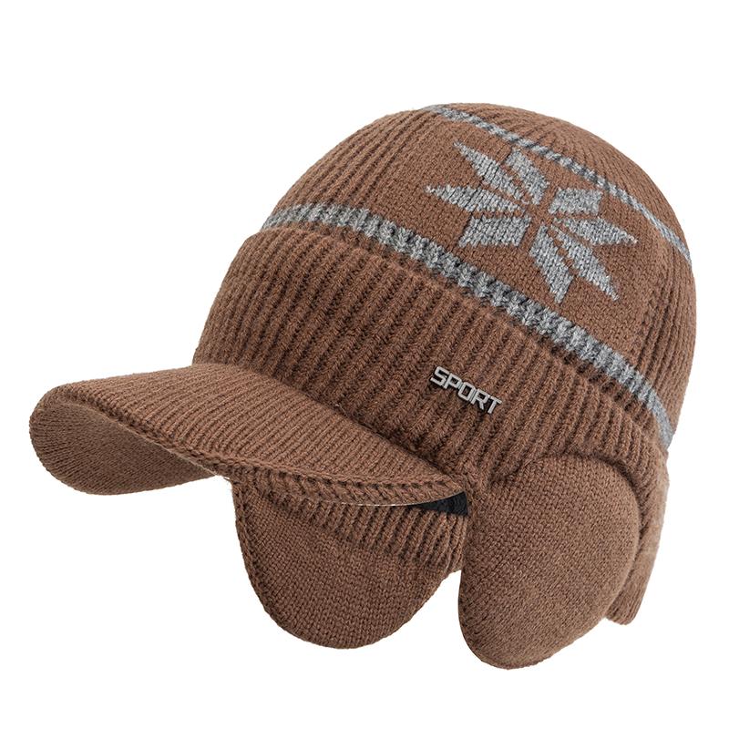 

Новая зимняя шапка унисекс с плюшевой меховой подкладкой и ушами, модная зимняя шапка для мужчин и женщин, классическая теплая шапка для отдыха на природе 55cm-60cm верблюд