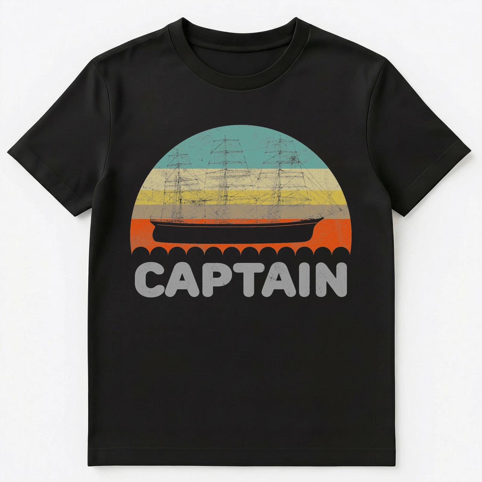 

Vintage Style Captain T Shirt For Boat Owners Unisex T-Shirt 2XL