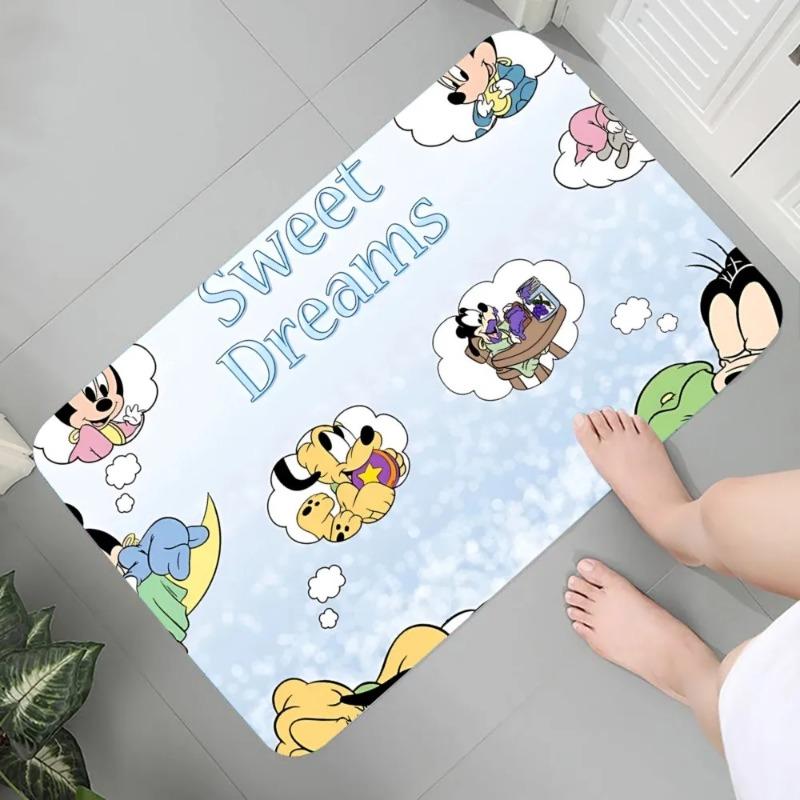  Disney M-Mickeys Mouse Floor Mat Graphic Printed Flannel Doormats for Bathroom Kitchen Entrance Carpet Home Decor Mats