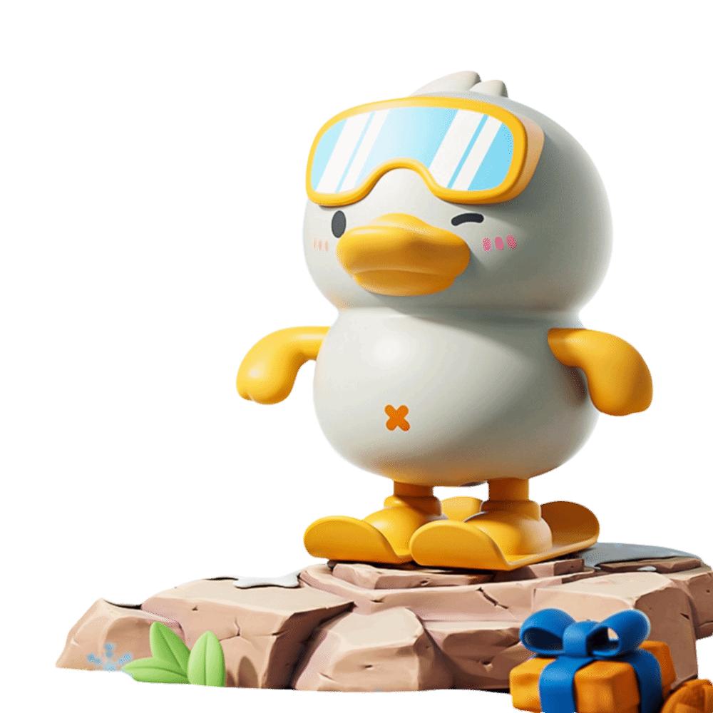 Yellow Duck Clockwork Duck Toy Clockwork Design Jumping Duck Toy Skiing duck toy  Bathroom Toy белый
