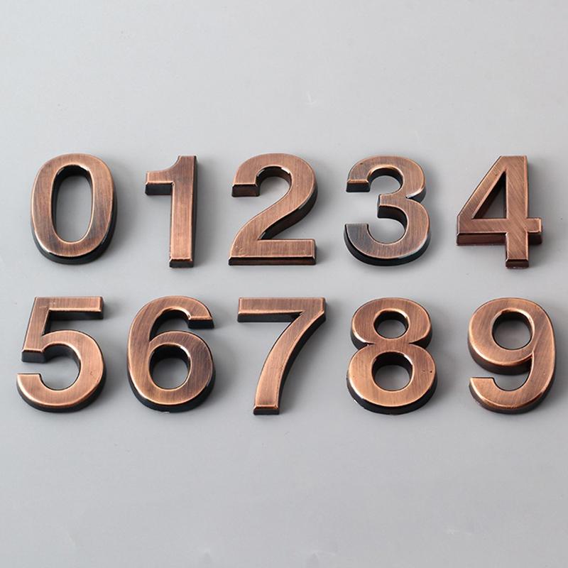 1.9-Inch Bronze Digital Label Door Head Stereoscopic El Door Number Digital Practical Number Sign
