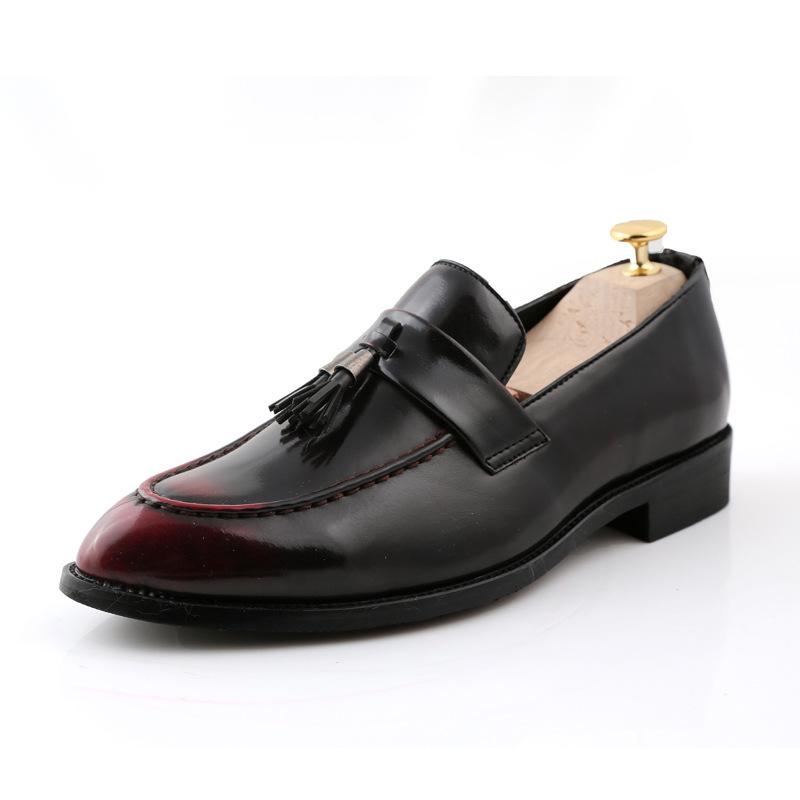 

Spring new 2025 outer wear bright leather pointed formal wear one pedal lazy shoes business leather shoes casual men s shoes 38