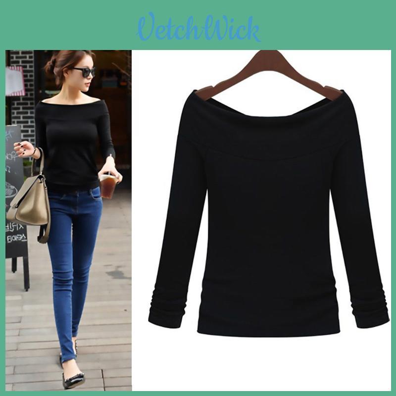 Fashion Women Ladies Casual Cotton Blend Pullover Long Sleeve Loose Tops Tee Blouse For Comfortable Everyday Wear
