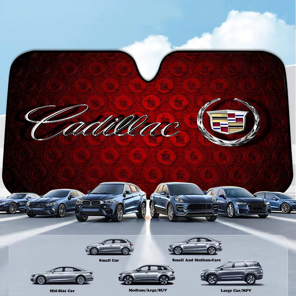

C-Cadillac Car Car Sun Shade Front Window Sunshade For Most Sedans SUV Blocks Max Uv Rays Keep Your Vehicle Cool