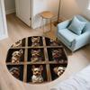 Yorkshire Terrier pattern round rug,Carpet Rug for Living Room Bedroom Sofa Playroom Decor,Non-slip Floor Mat,Holiday Gifts and Birthday Gifts