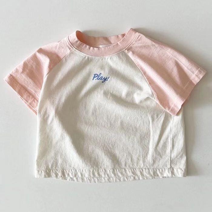 Korean Style Unisex Baby Cotton T-Shirt - Short Sleeve, Lightweight, and Versatile.