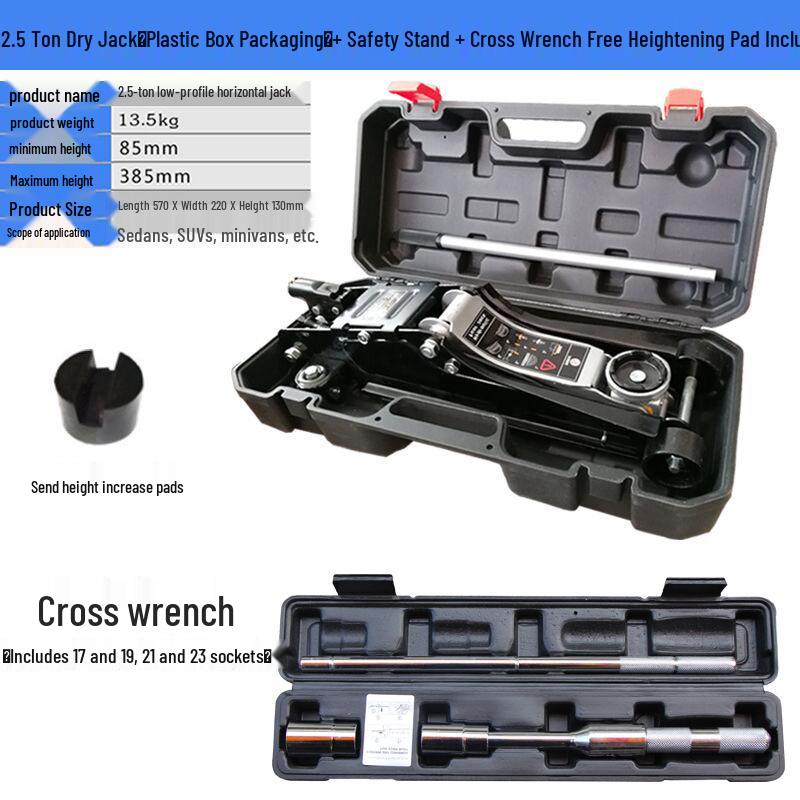 2.5 Ton Heavy Duty Horizontal Hydraulic Jack for SUVs, Off-road & Small Cars