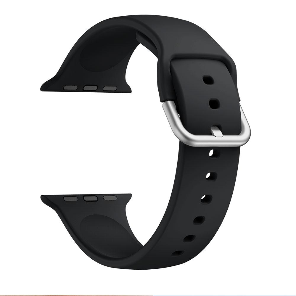 

Silicone bracelets For Apple Watch 40mm 44mm 38mm 42mm fashion sport smart watch band for Apple Watch series 7 6 4 5 3 2 1 Watch 38mm 40mm 41mm чорний