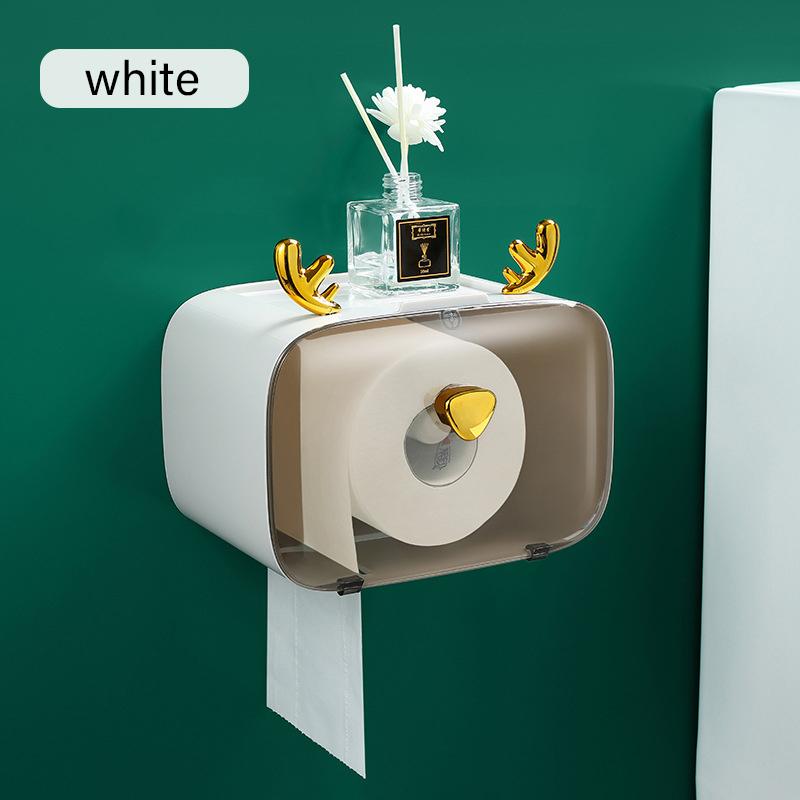

Креативная коробка для салфеток Antler, водонепроницаемая полка для ванной комнаты, ящик для туалетной бумаги, настенная полка для салфеток, аксессуары для ванной комнаты белый