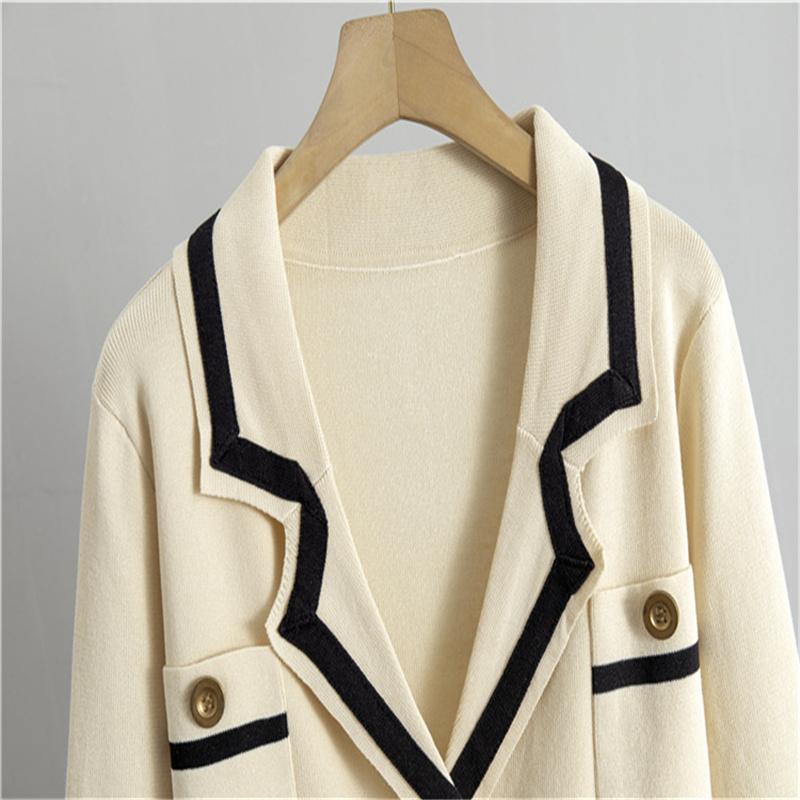 Autumn And Winter Knitted Wide Leg Pants Two Piece Suit Short Style Small Fragrance Fashionable Casual Suit For Women