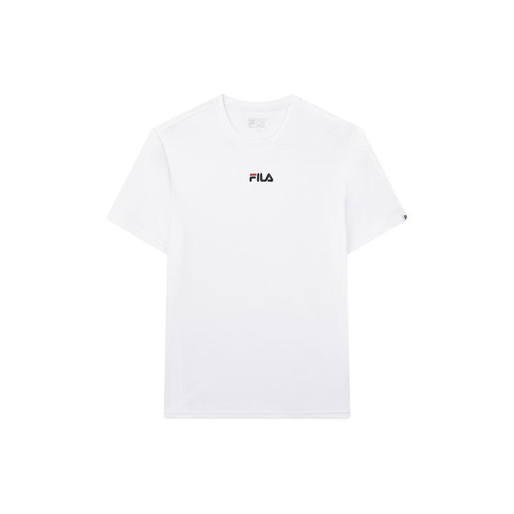 FILA T-Shirts Men's White Crew Neck Moderate Straight Fit F51M118158AWT