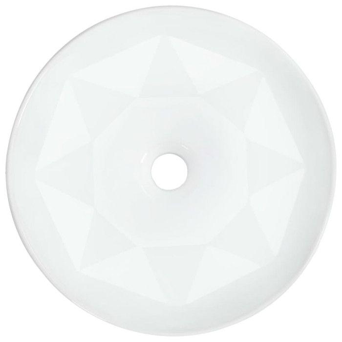 Lavabo - VIDAXL - 36x14 cm - Céramique - Blanc - Design de diamant