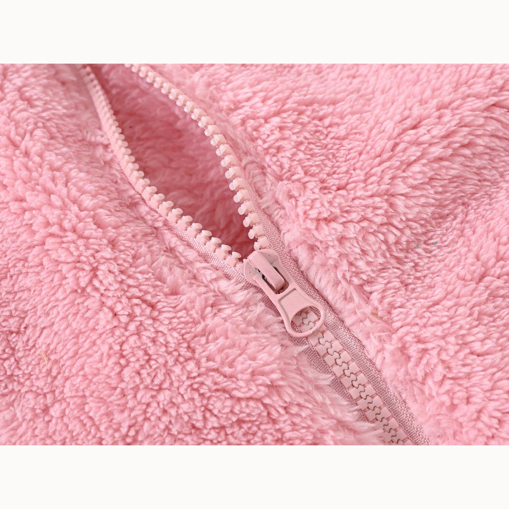 Fleece Children's Jackets Splicing Sleeve Cute Warm Fleece Boys and Girls Casual Sweater Warm Coat