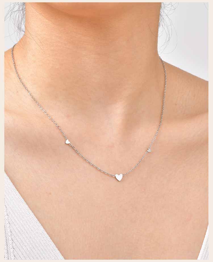 Heart Necklace Anti-allergy Stainless Steel Choker Chain Link Necklaces for Women Dainty Minimalist Fashion Accessories
