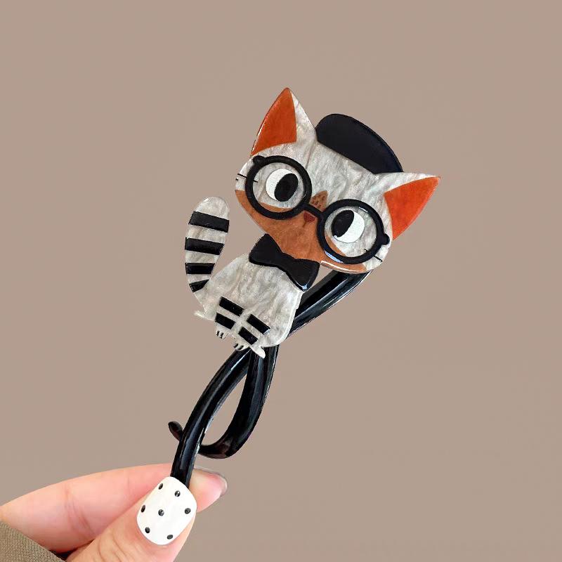 1PC Cat Shape Cartoon Hair Ties Fashion Hair Accessories Exquisite Jewelry Clothing Accessories Multicolor