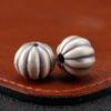 Sterling Silver S999 Pumpkin Lantern Beads: Retro-Style Round Spacer for DIY Wenwan Projects