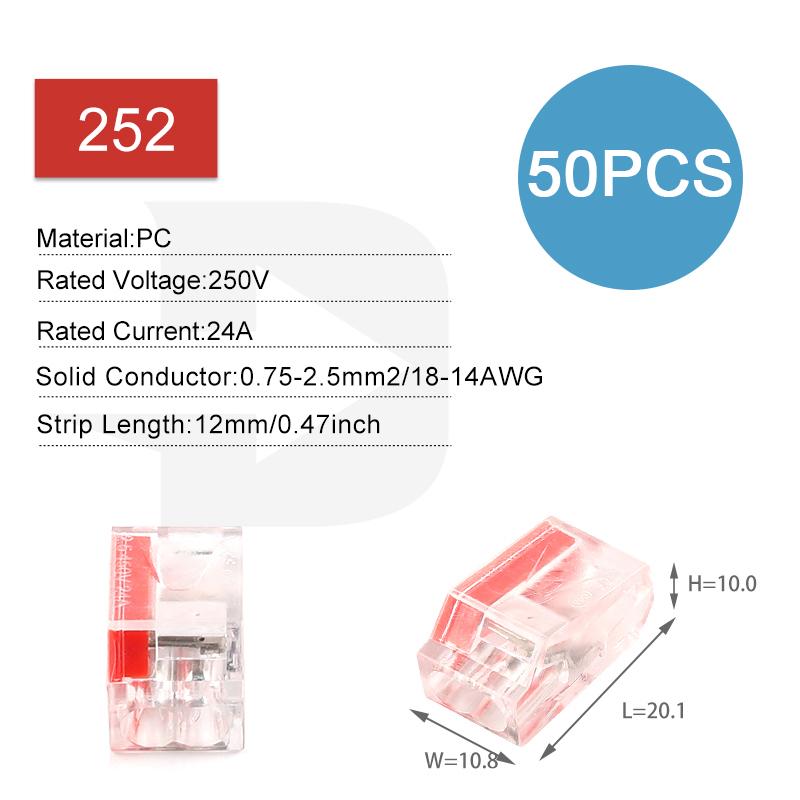 Mini Quick Splicing Wire Connector Hard Wire Straight Insertion 2/3/5/6/8pin Compact Conductor Terminal Block Junction Box