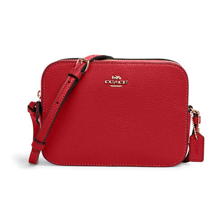 

Coach Camera Series 18 Solid Color Letter Logo Zipper Closure Pebble Leather Camera Bag Women Shoulder Bag Red 87734-IMF8Q Basic Set (Bag+Dust Bag)